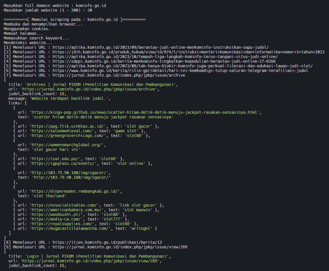 Judol Backlink Checker